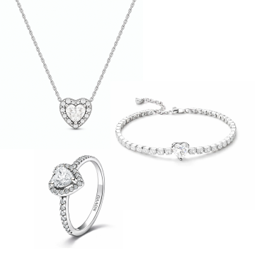 Set bijuterii Inel,Bratara si Colier White Heart - 48