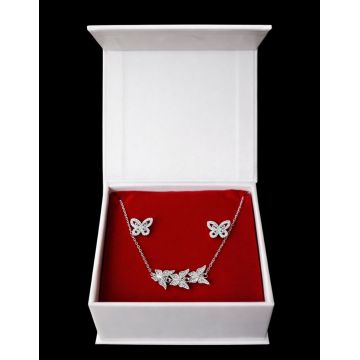 Set cadou pentru dama, Bratara + Cercei, model fluturi, SET36