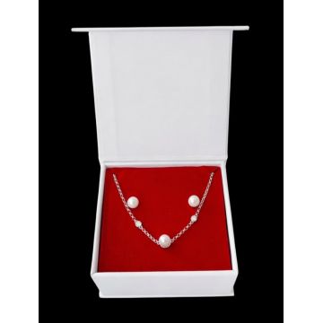 Set cadou pentru dama, Bratara + Cercei, model perla, SET37