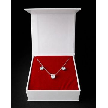 Set cadou pentru dama, Lantisor + Cercei, model elegant, SET24