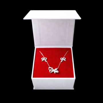 Set cadou pentru dama, Lantisor + Cercei, model fundita, SET25