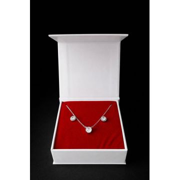 Set cadou pentru dama, Lantisor + Cercei, model scoica, SET24