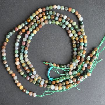 Sirag margele pietre semipretioase sfere fatetate AGAT INDIAN | Model BROWN