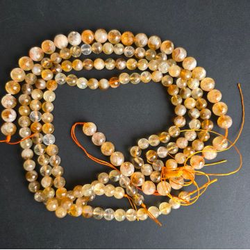 Sirag margele pietre semipretioase sfere fatetate CITRIN | Model 2