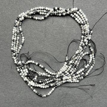 Sirag margele pietre semipretioase sfere fatetate CUART CU TURMALINA