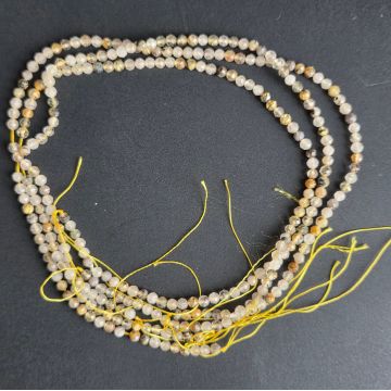 Sirag margele pietre semipretioase sfere fatetate CUART RUTILAT | Model 2