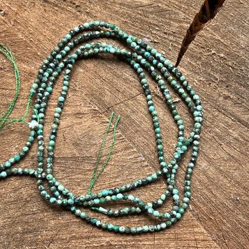 Sirag margele pietre semipretioase sfere fatetate TURCOAZ AFRICAN