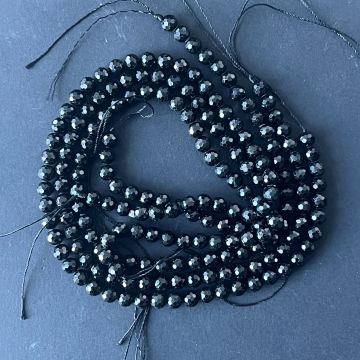 Sirag margele pietre semipretioase sfere fatetate TURMALINA NEAGRA