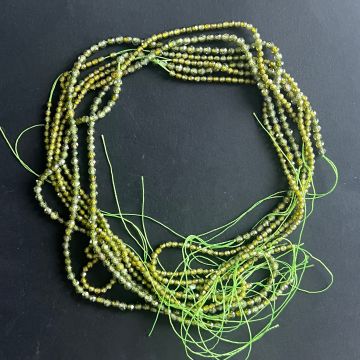 Sirag margele pietre semipretioase sfere fatetate ZIRCON VERDE