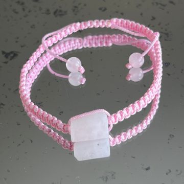 Brățară cuart roz ajustabila | Knotted