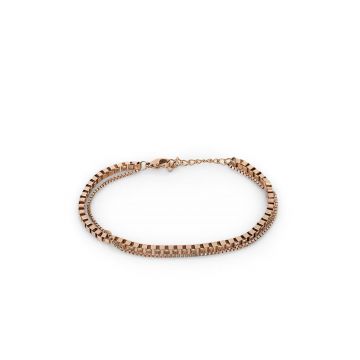 Brățară Damă din Oțel Inoxidabil, Design Texturat - Rose Gold