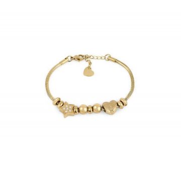 Brățară de Damă, Design Fin Bicolor din Oțel Inoxidabil - Auriu