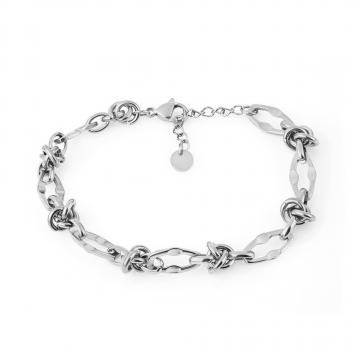 Brățară Elegantă Damă din Oțel Inoxidabil, Design Împletit - Argintiu