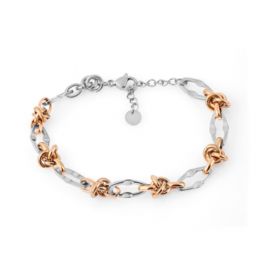 Brățară Elegantă Damă din Oțel Inoxidabil, Design Împletit - Rose Gold