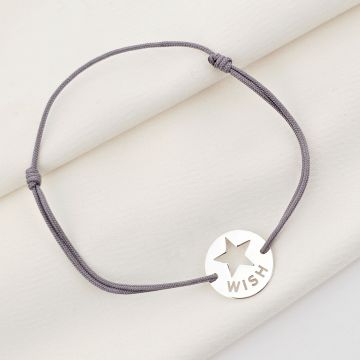 Brățară WISH - bănuț 15 mm - Argint 925 - Șnur reglabil