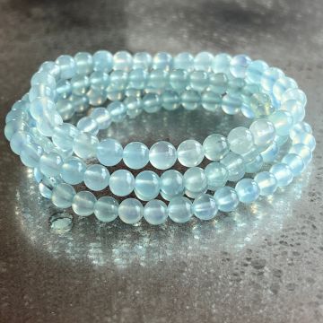 Bratara 6 mm cristal acvamarin AAA -model 3