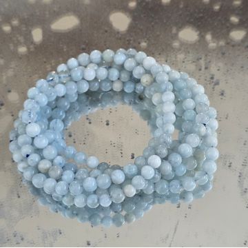 Bratara acvamarin 6 mm
