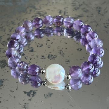Bratara ametist 8 mm | Pearl