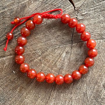 Bratara carneol 8-9 mm snur reglabil