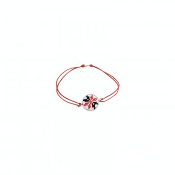 Bratara din inox cu broderie si snur reglabil, model   stea