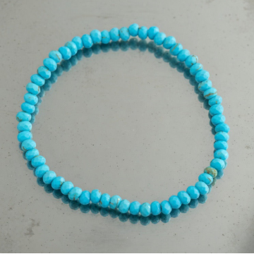 Bratara discuri fatetata agat albastru turcoaz 4x3 mm