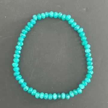 Bratara discuri fatetata agat verde turcoaz 4x3 mm