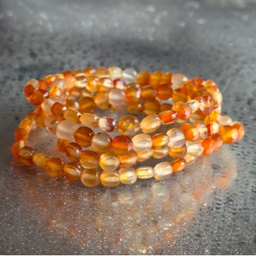 Bratara discuri fatetate carneol – 6x4 mm