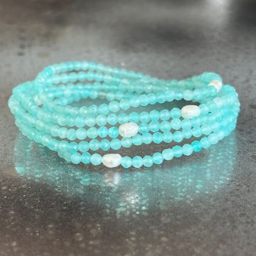 Bratara fatetata amazonit 3 mm | Pearl
