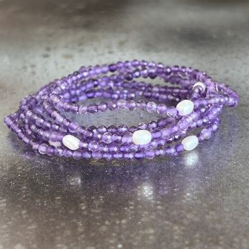 Bratara fatetata ametist 3 mm | Pearl