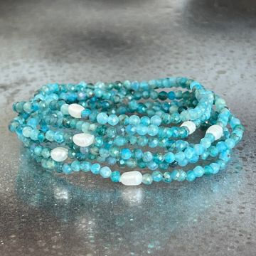 Bratara fatetata apatit 3 mm | Pearl