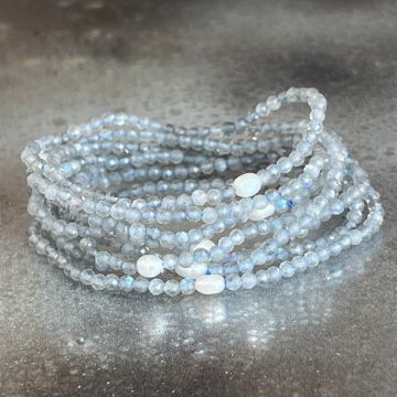 Bratara fatetata labradorit 3 mm | Pearl