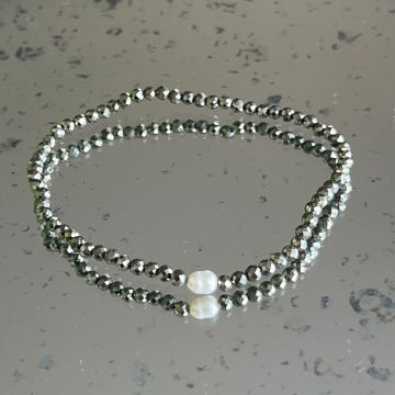 Bratara fatetata pirita 3 mm | Pearl
