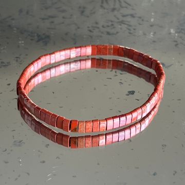 Bratara jasp rosu 5x3 mm | BRICK