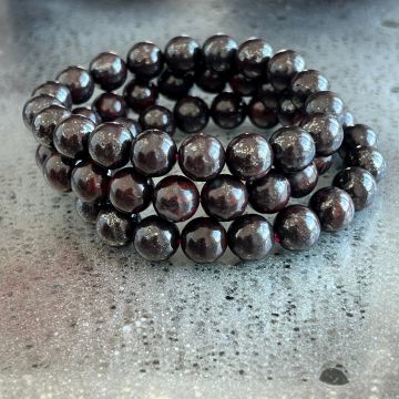 Bratara jasp rosu-burgundi cu hematit 10-11 mm