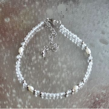 Bratara reglabila fatetata piatra lunii  3.5 mm | Pearl