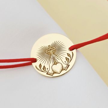 Bratara Rugaciunea Inimii - Bijuterie cu Har - Argint 925 placat cu Aur Galben 18K - Snur reglabil