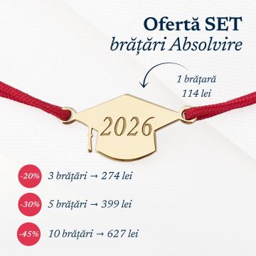 Bratara Toca - Argint 925 placat cu Aur Galben 18K, snur rosu reglabil