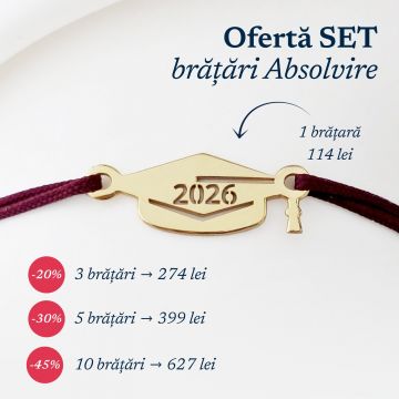 Bratara Toca cu an personalizat - Argint 925 placat cu Aur Glaben 18K - snur reglabil