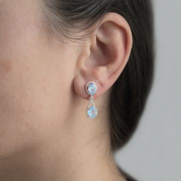 Cercei argint 925 acvamarin| Aqua