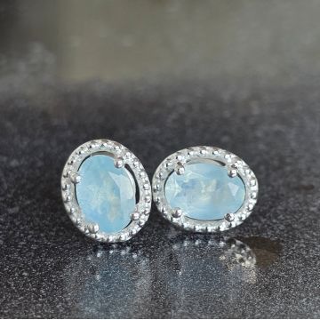 Cercei argint 925 acvamarin| Celeste