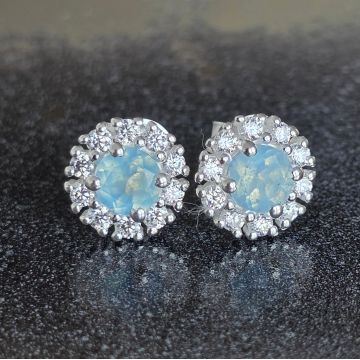 Cercei argint 925 acvamarin| Daisy 3