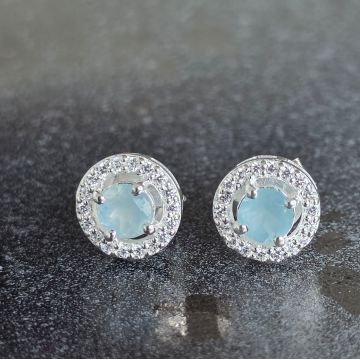 Cercei argint 925 acvamarin| Daisy