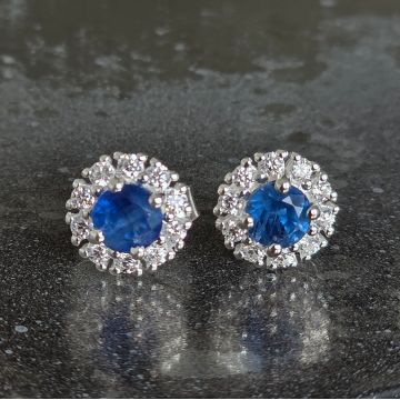 Cercei argint 925 kyanit (cianit) albastru | Daisy