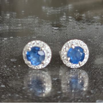 Cercei argint 925 kyanit (cianit) albastru | Flower