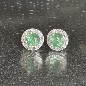 Cercei argint 925 kyanit (cianit) verde | Daisy