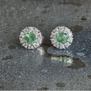 Cercei argint 925 kyanit (cianit) verde | Daisy