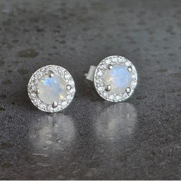 Cercei argint 925 piatra lunii | Clasic