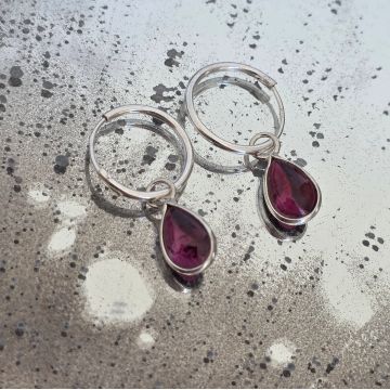 Cercei argint granat | Marquise 2