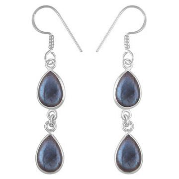 Cercei argint labradorit | Bezel