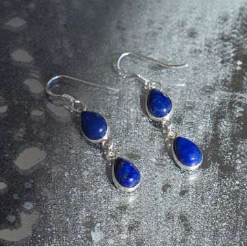 Cercei argint lapis lazuli | Bezel